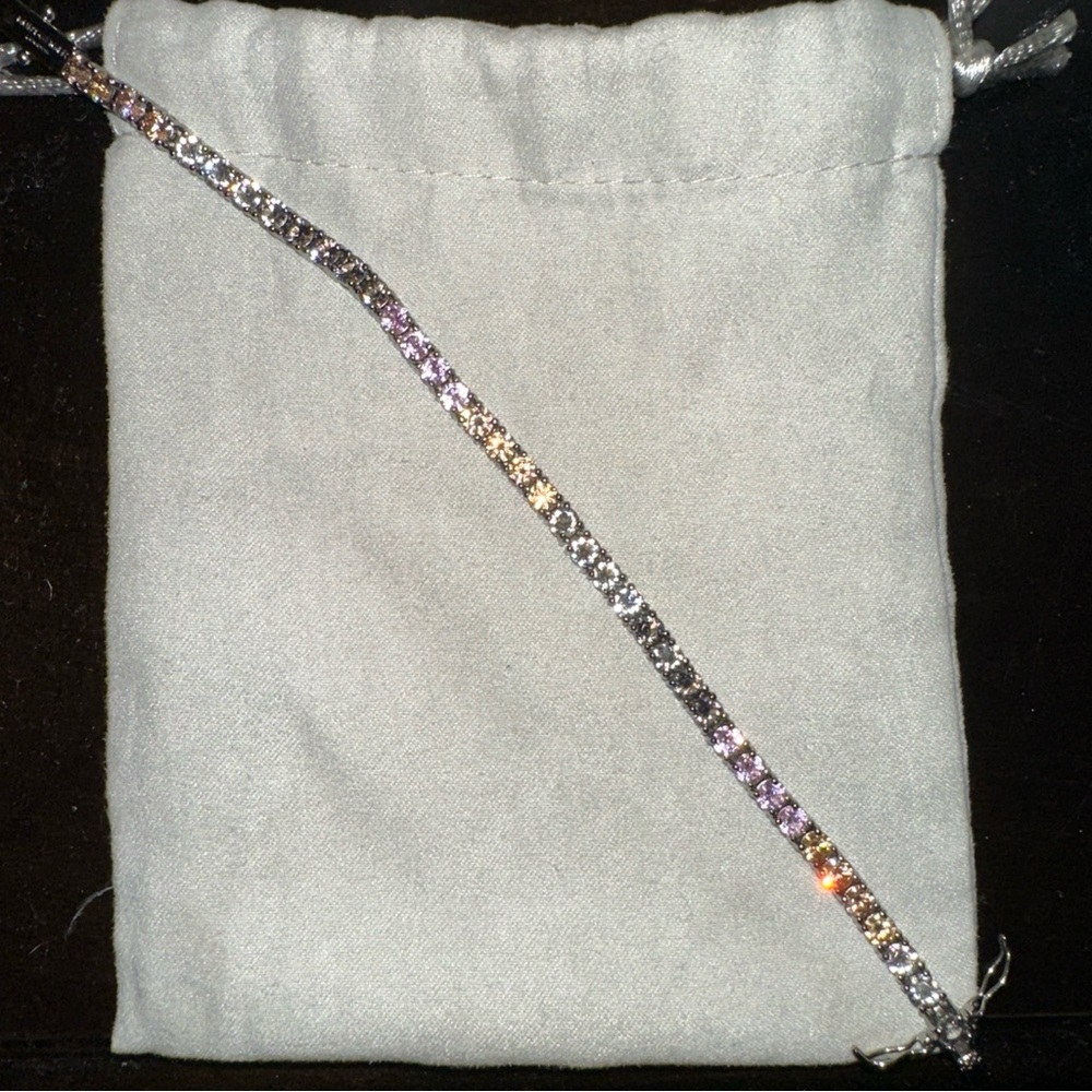 NWOT KURT GEIGER RHINESTONE SILVER TONE MULTI-COLOR BRACELET
